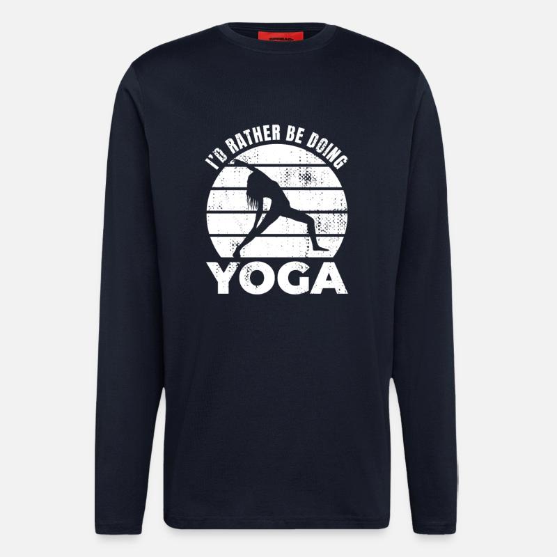 I'd rather do yoga - Longsleeve - made by SPREAD  - DARK NAVY