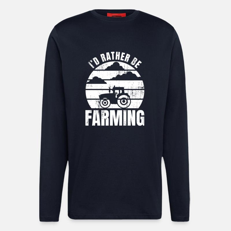 I'd Rather Be Farming - Langarmshirt - made by SPREAD - DARK NAVY