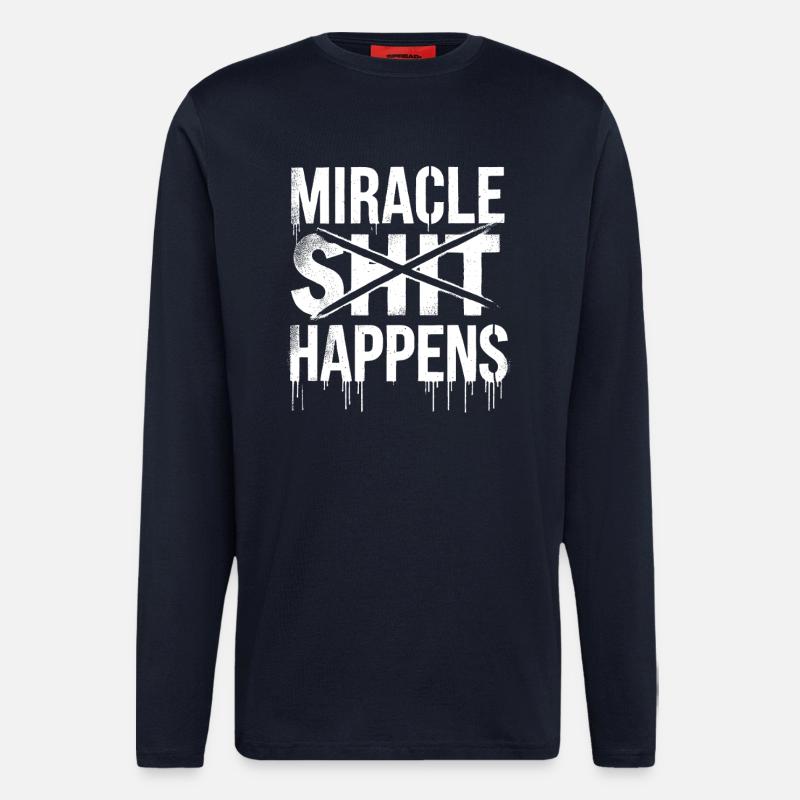 Miracle Shift Happen Motivational Design - Longsleeve - made by SPREAD - DARK NAVY