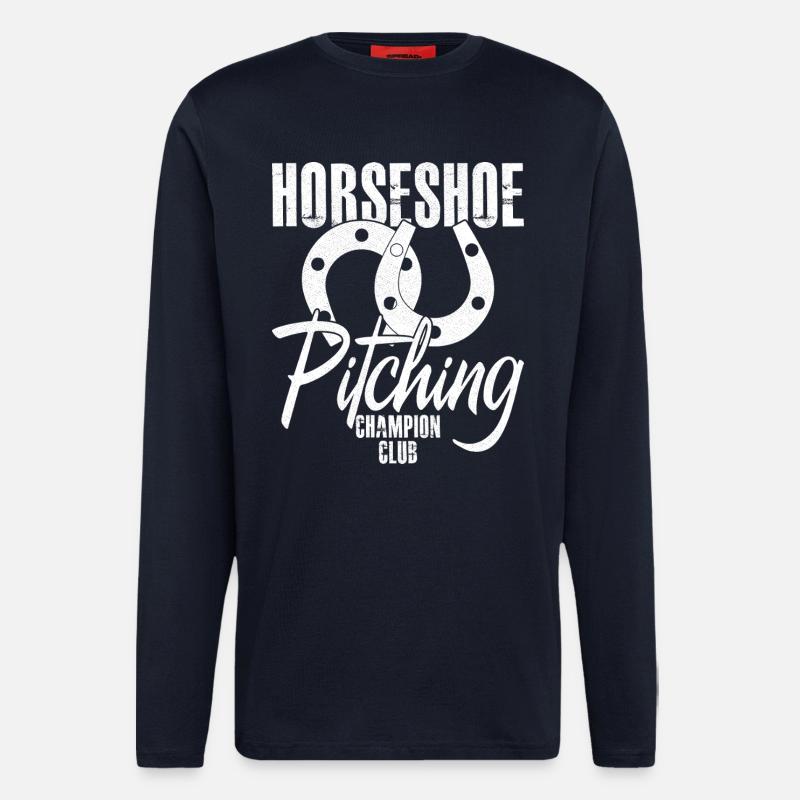 Horseshoe pitching - Langarmshirt - made by SPREAD  - DARK NAVY