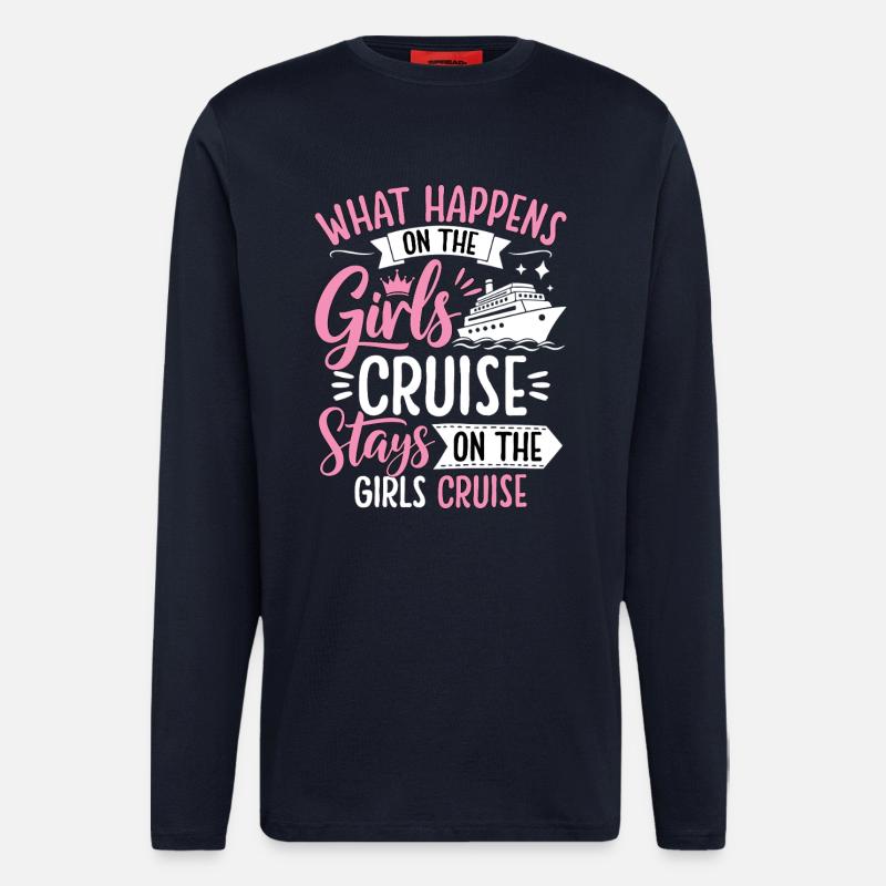 Mädchen Kreuzfahrt Spruch Design - Langarmshirt - made by SPREAD  - DARK NAVY