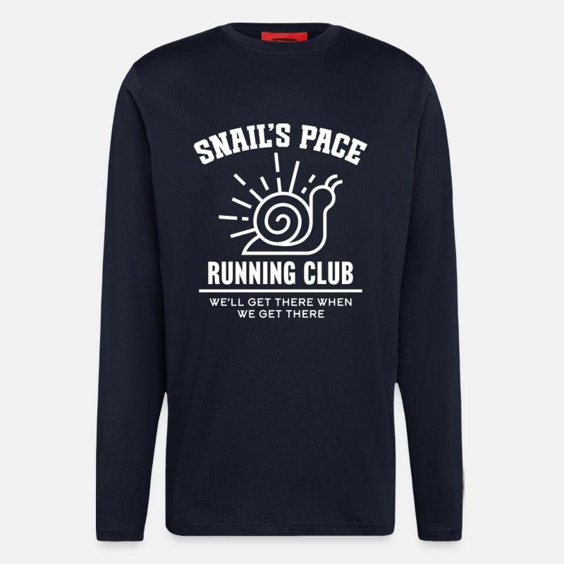Club de course Snail’s Pace - Manches longues bio décontracté fabriqué en UE - DARK NAVY
