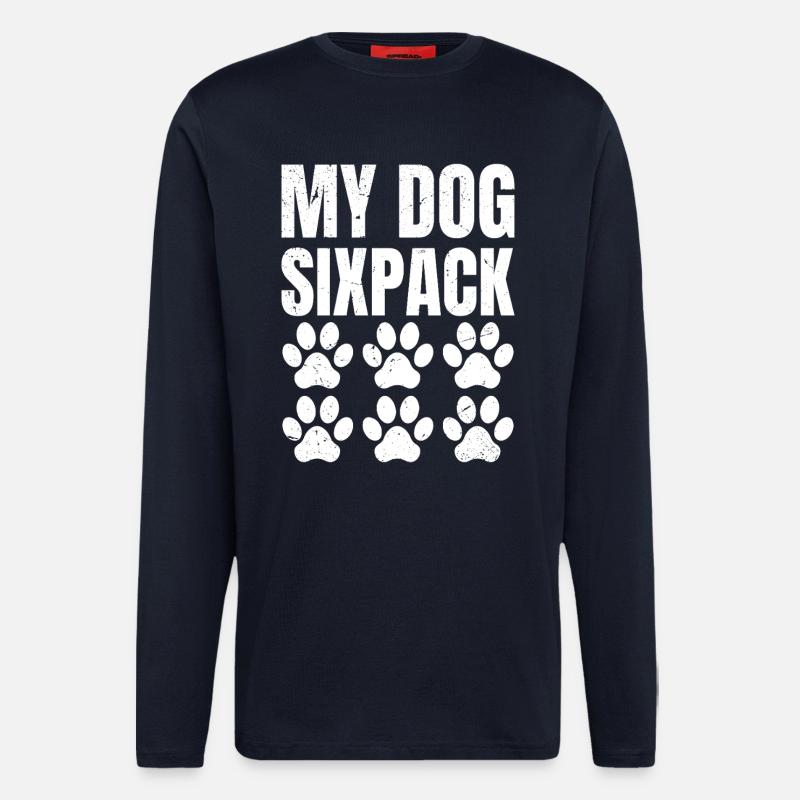 my dog six pack retro - Langarmshirt - made by SPREAD - DARK NAVY