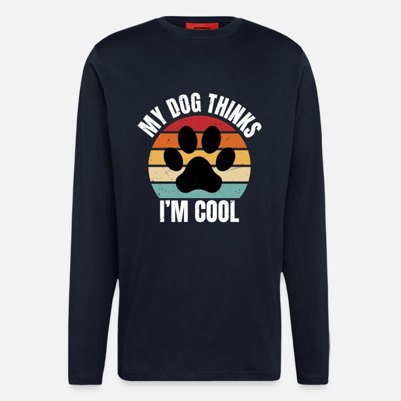 my dog thinks I'm cool - Langarmshirt - made by SPREAD - DARK NAVY
