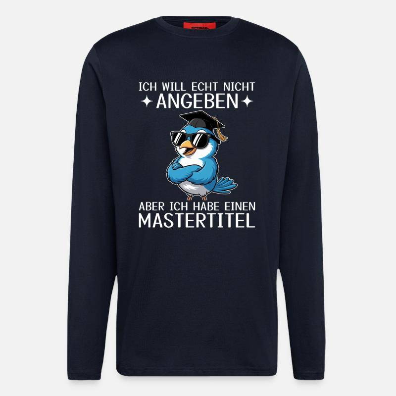 Master complété - Intitulé du Master - Manches longues bio décontracté fabriqué en UE - DARK NAVY