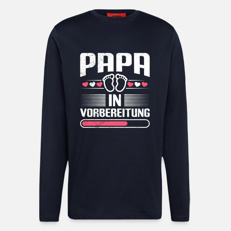 PAPA IN VORBEREITUNG Vaterschaft Lustiges - Langarmshirt - made by SPREAD  - DARK NAVY