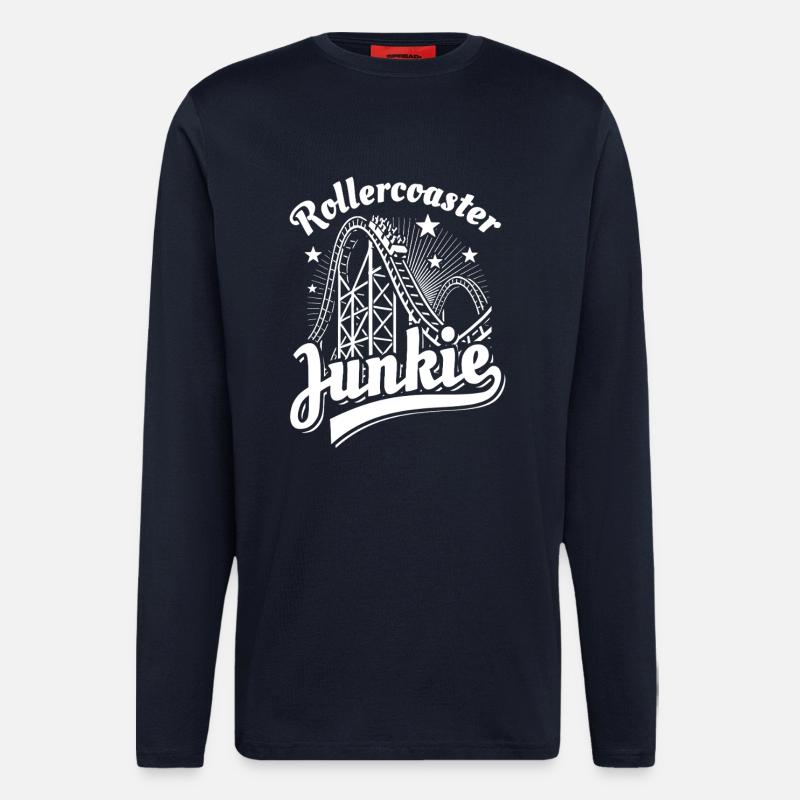 Rollercoaster Junkie - Roller Coaster - Loop - Longsleeve - made by SPREAD  - DARK NAVY
