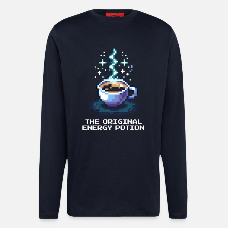 Der originale Energie-Trank | Kaffee - Langarmshirt - made by SPREAD - DARK NAVY