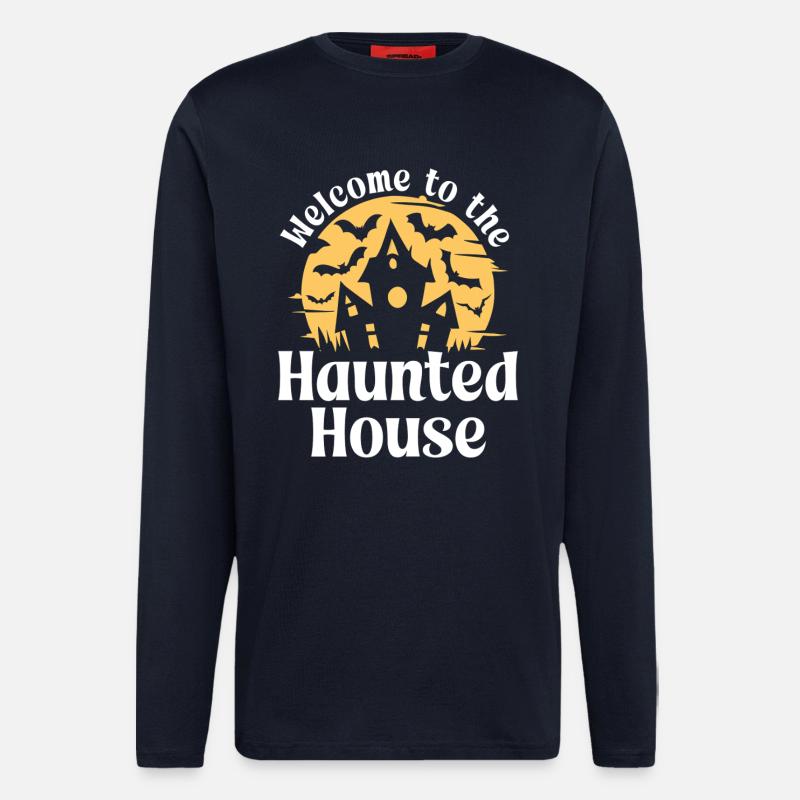 Willkommen im Spukhaus - Langarmshirt - made by SPREAD  - DARK NAVY