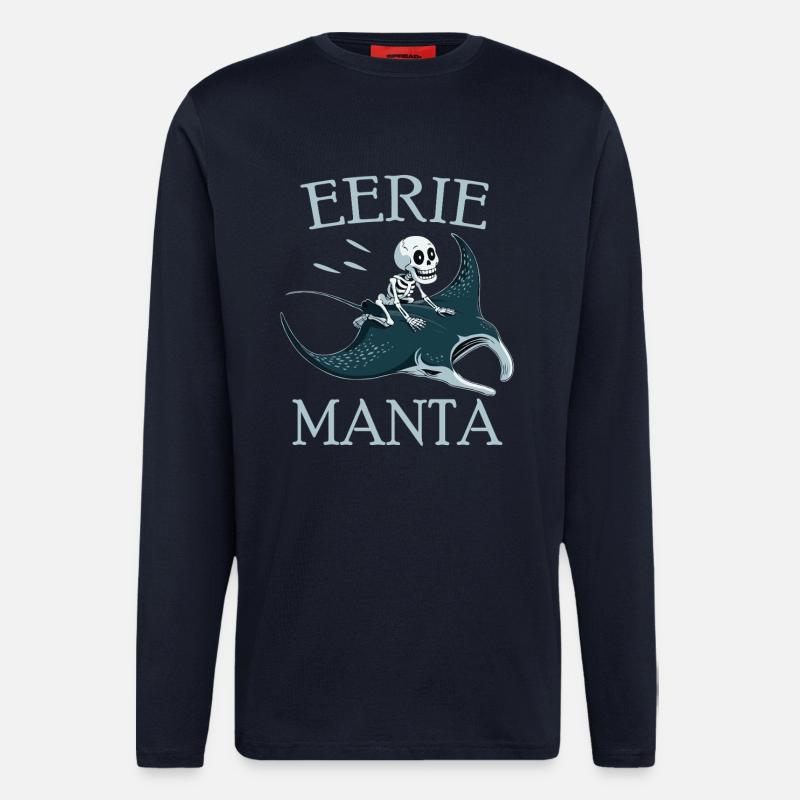 Skelett auf Mantarochen  - Langarmshirt - made by SPREAD  - DARK NAVY