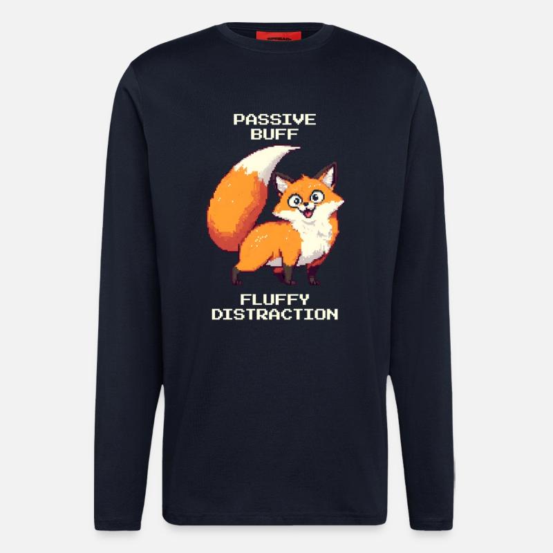 Flauschige Ablenkung | derpy Fuchs - Langarmshirt - made by SPREAD - DARK NAVY