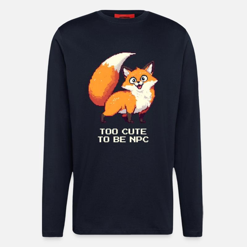 Derpy Fuchs mit Main-Character-Energy - Langarmshirt - made by SPREAD - DARK NAVY