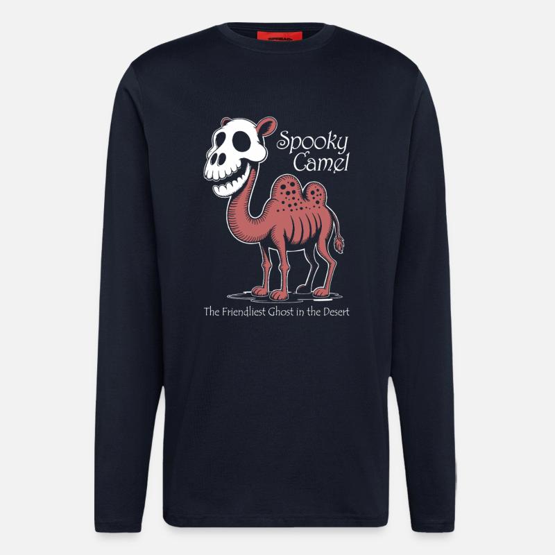 Spooky Camel Ghost in Desert - Longsleeve - made by SPREAD  - DARK NAVY