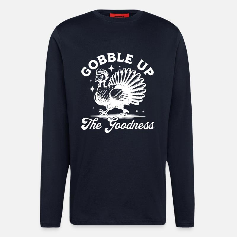 Thanksgiving Turkey Gobble Up - Langarmshirt - made by SPREAD - DARK NAVY
