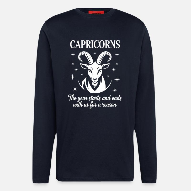 Steinbock Sternzeichen - Langarmshirt - made by SPREAD  - DARK NAVY
