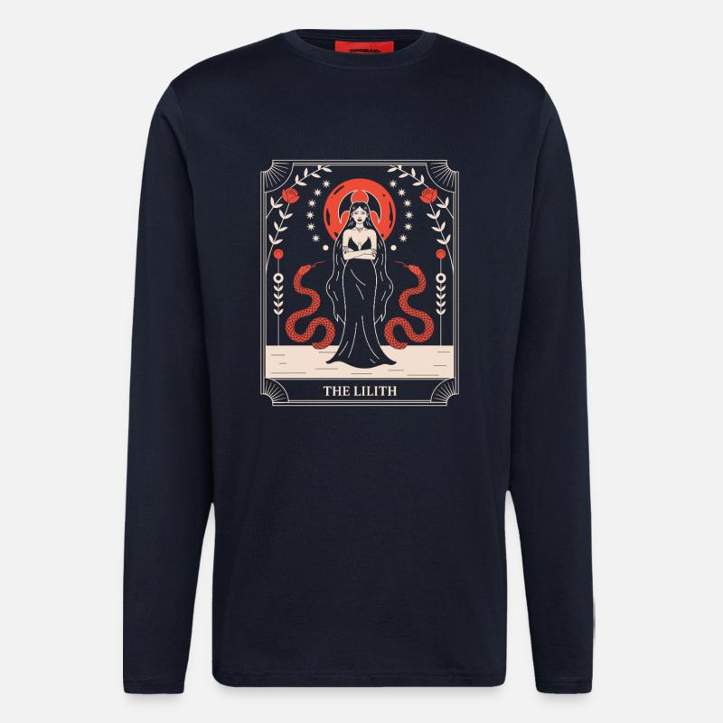 Lilith: Serpentenkraft im Rahmen - Langarmshirt - made by SPREAD  - DARK NAVY