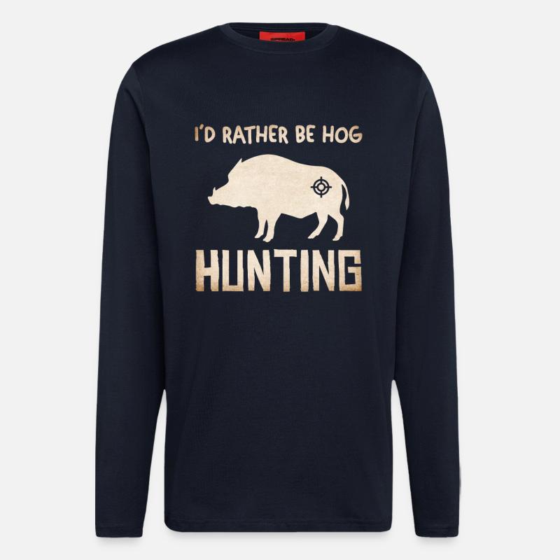 Wildschwein Jagd Silhouette - Langarmshirt - made by SPREAD  - DARK NAVY