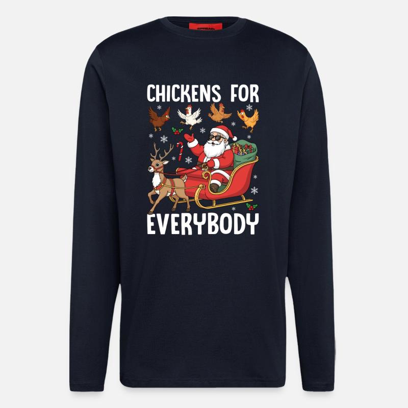 Chickens for Everybody - Langarmshirt - made by SPREAD  - DARK NAVY