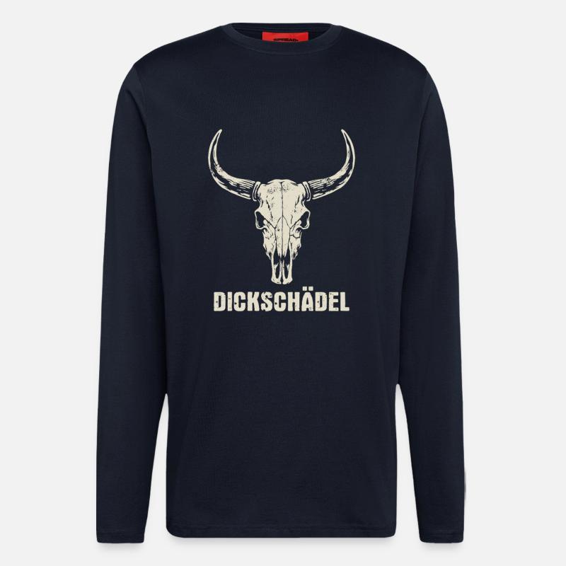 Stierkopf Schädel mit Hörnern - Dickschädel - Langarmshirt - made by SPREAD  - DARK NAVY