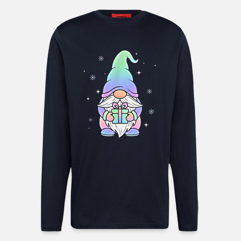 Christmas Gnome Pastel Gradient - Longsleeve - made by SPREAD  - DARK NAVY