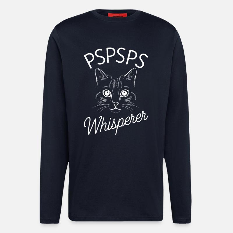 Cat Whisperer PSPSPS - Manches longues bio décontracté fabriqué en UE - DARK NAVY