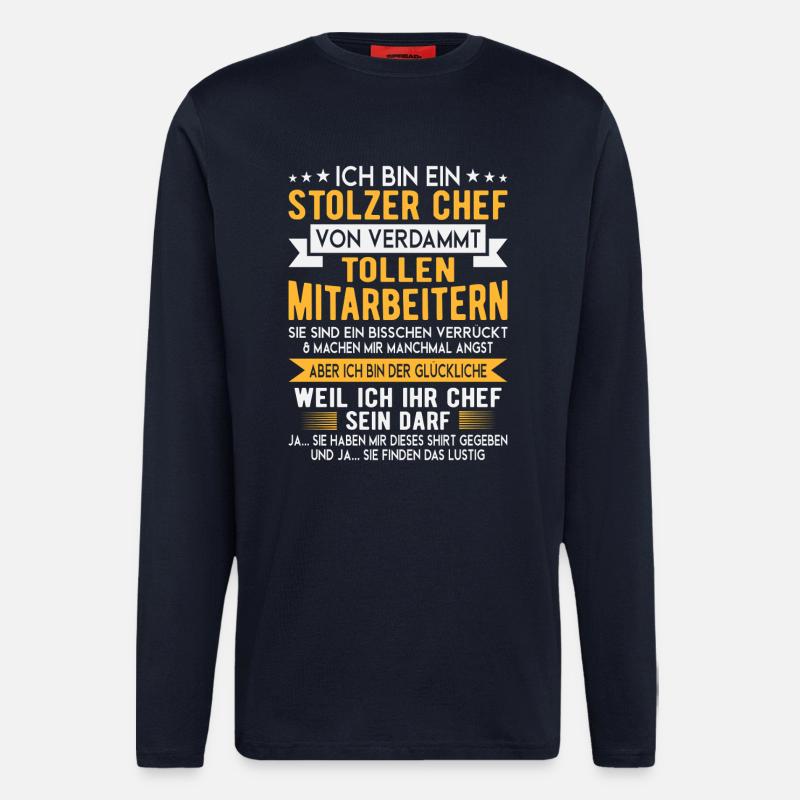 Stolzer Chef Von Verrückten Mitarbeitern - Langarmshirt - made by SPREAD - DARK NAVY