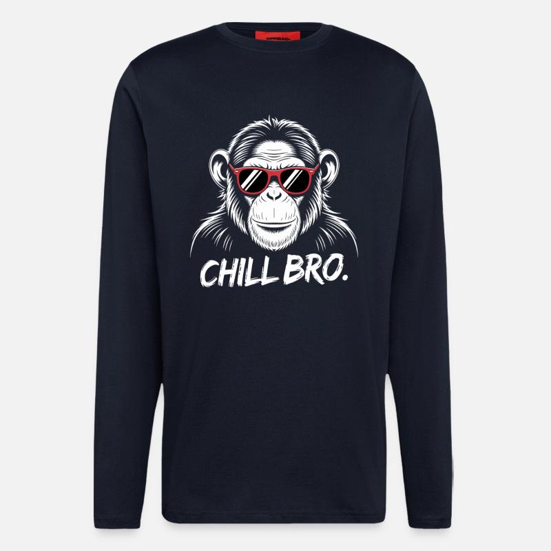 Chill Bro Monkey With Sunglasses - Longsleeve - made by SPREAD - DARK NAVY