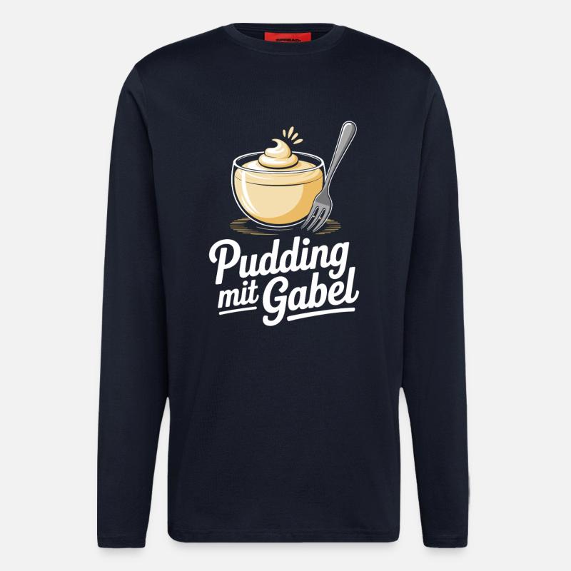 Pudding à la fourchette - Manches longues bio décontracté fabriqué en UE - DARK NAVY