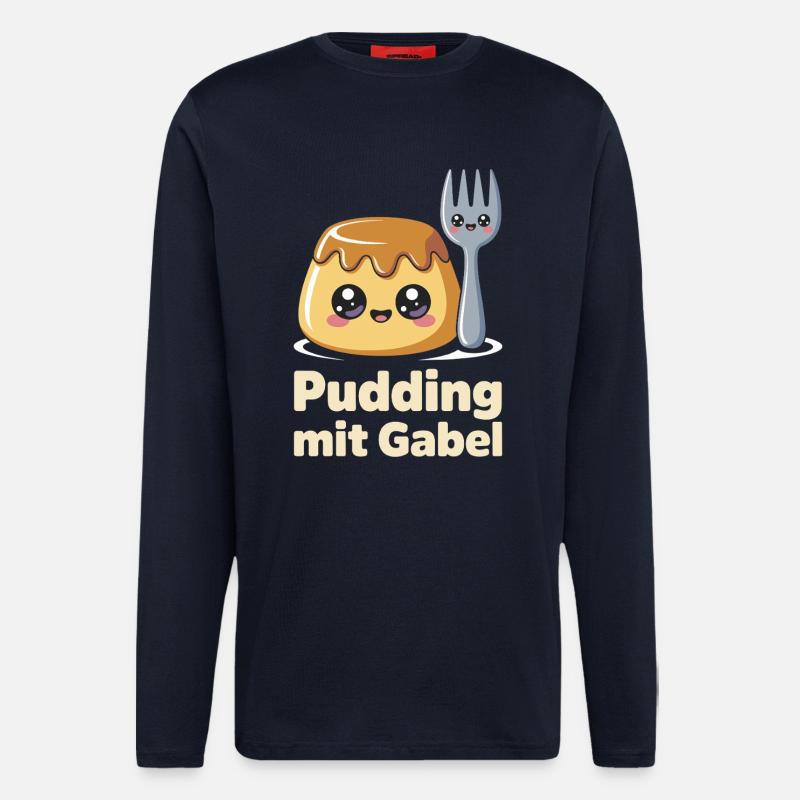 Pudding Mit Gabel - Langarmshirt - made by SPREAD  - DARK NAVY