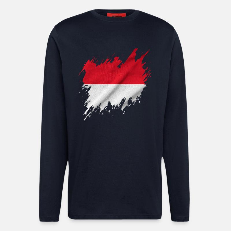 Indonesian flag, torn style - Longsleeve - made by SPREAD  - DARK NAVY