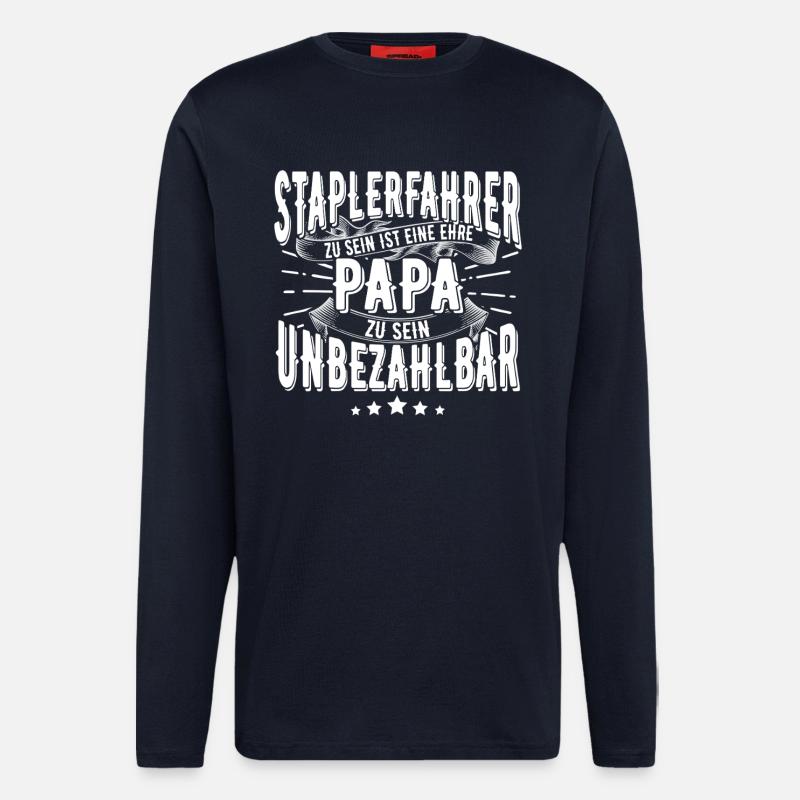 Staplerfahrer Papa - Langarmshirt - made by SPREAD  - DARK NAVY