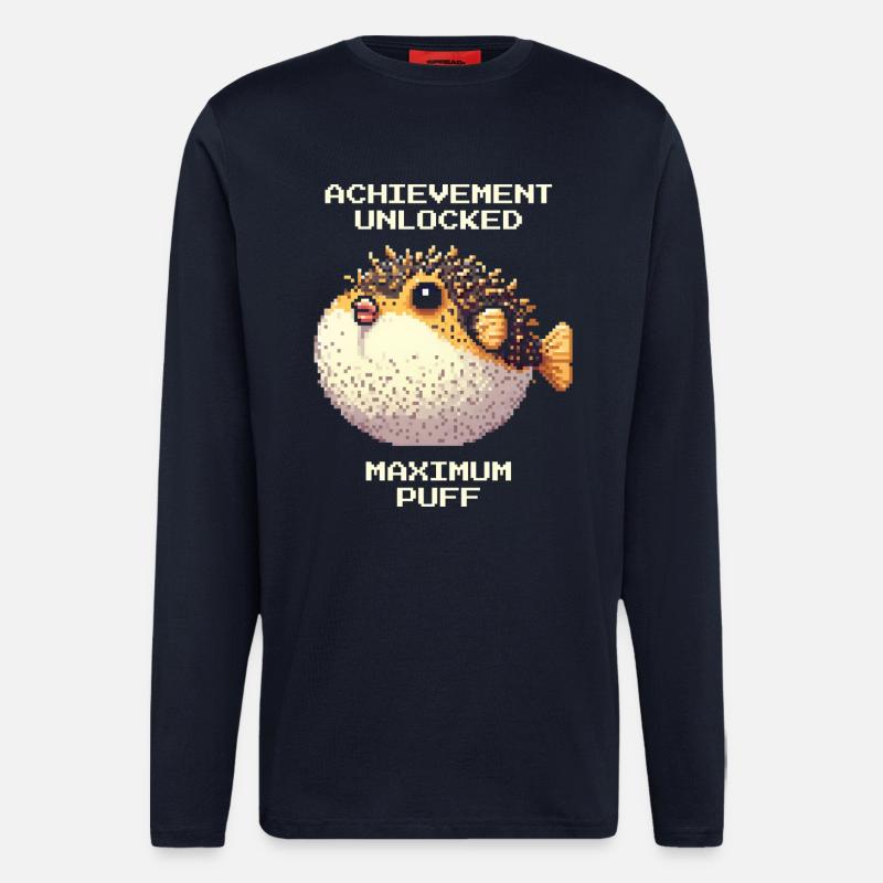 Réalisation : Duvet maximal | Poisson-globe RPG - Manches longues bio décontracté fabriqué en UE - DARK NAVY