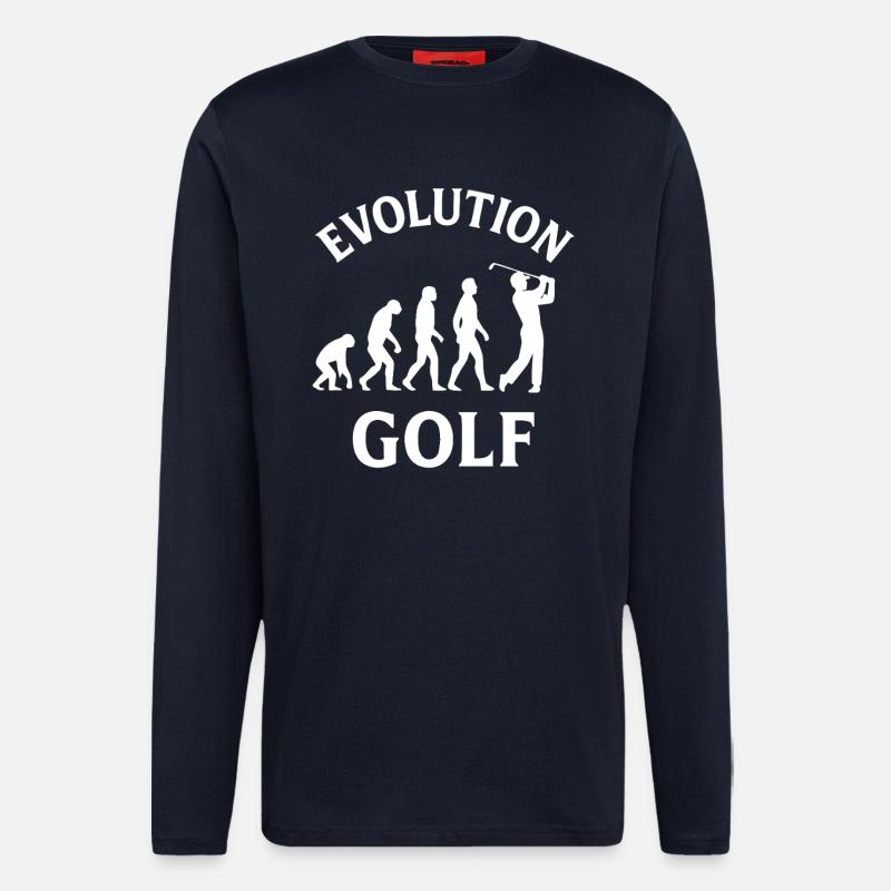 Evolution Golf Lustiges Golfdesign - Langarmshirt - made by SPREAD  - DARK NAVY