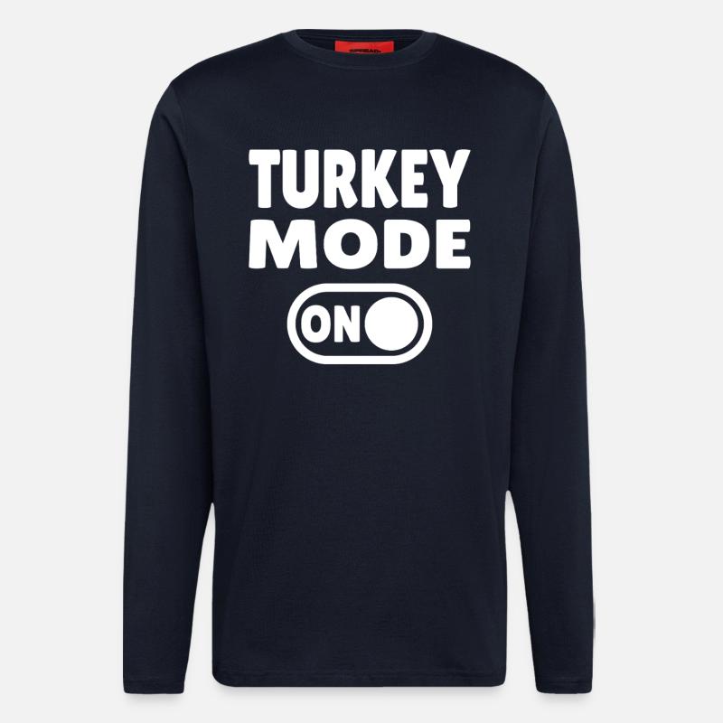 Mode dinde activé - Manches longues bio décontracté fabriqué en UE - DARK NAVY