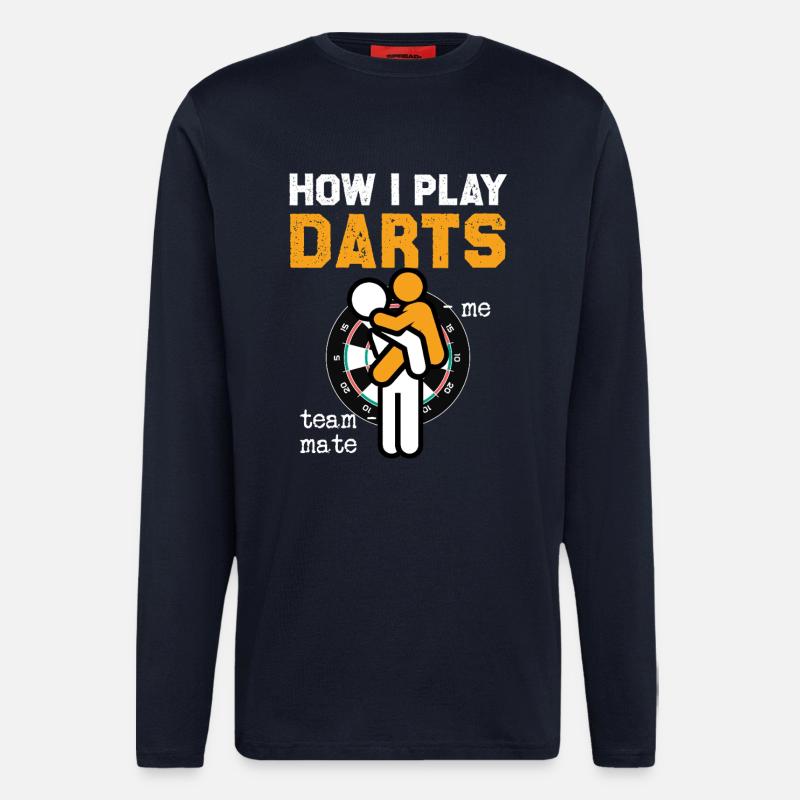 Darts Umarmung Teamgeist - Langarmshirt - made by SPREAD  - DARK NAVY