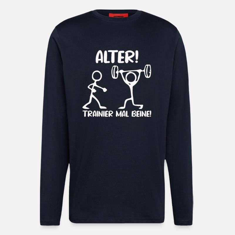 Stick Figure TRAIN LEGS Fun - Longsleeve - made by SPREAD - DARK NAVY
