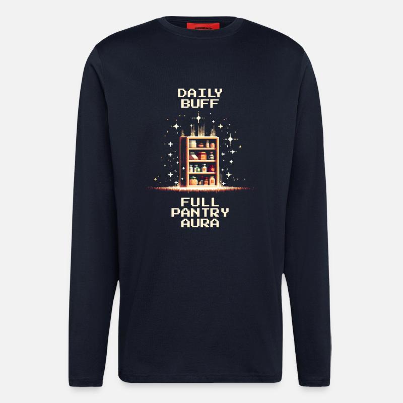 Volle Vorratskammer | Pixel Art - Langarmshirt - made by SPREAD - DARK NAVY