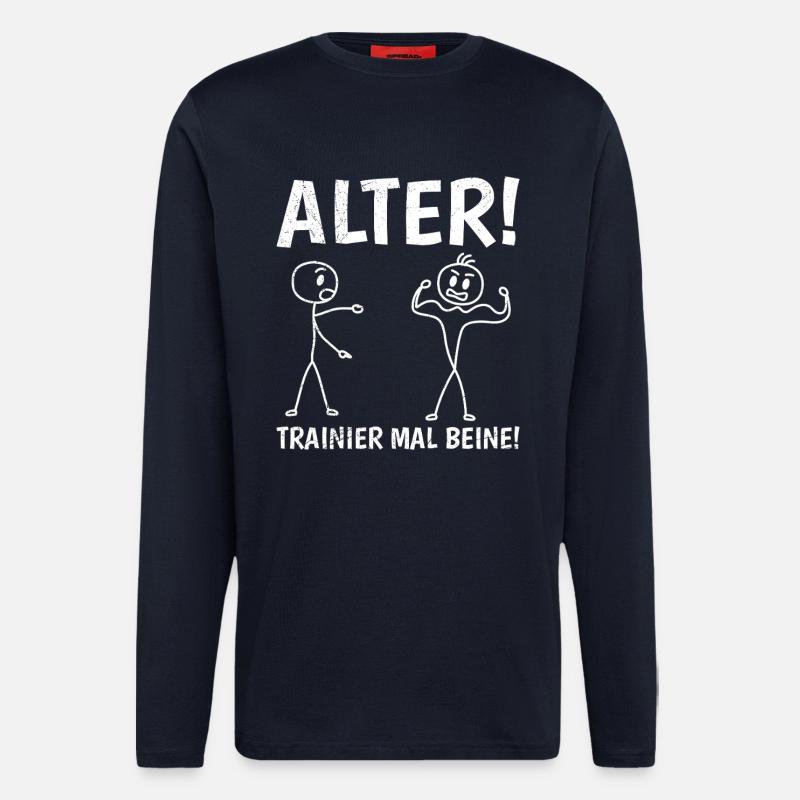 Strichmännchen TRAINIER MAL BEINE Lustiges - Langarmshirt - made by SPREAD  - DARK NAVY