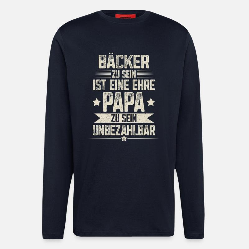 Bäcker Papa - Langarmshirt - made by SPREAD  - DARK NAVY