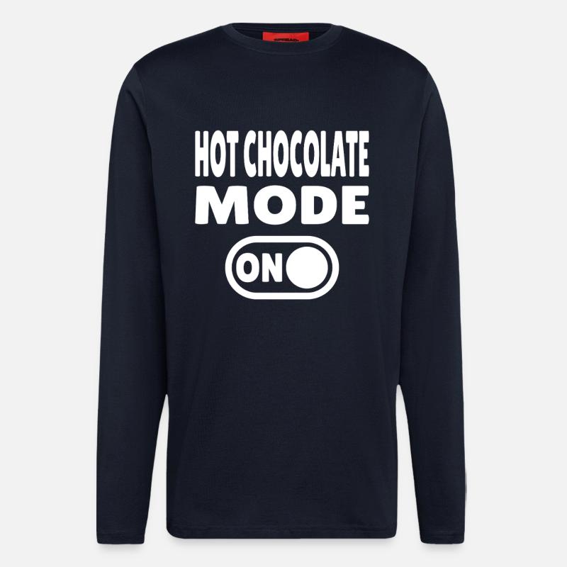 Mode chocolat chaud activé - Manches longues bio décontracté fabriqué en UE - DARK NAVY