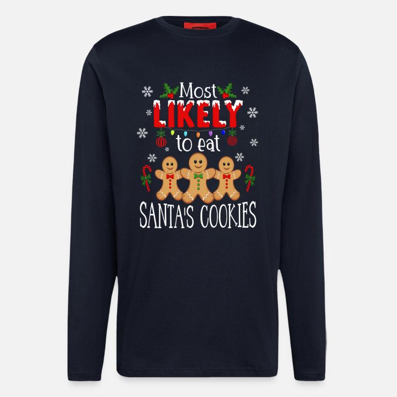 Christmas Gingerbread Gingerbread Gingerbread Figurines - Longsleeve - made by SPREAD  - DARK NAVY