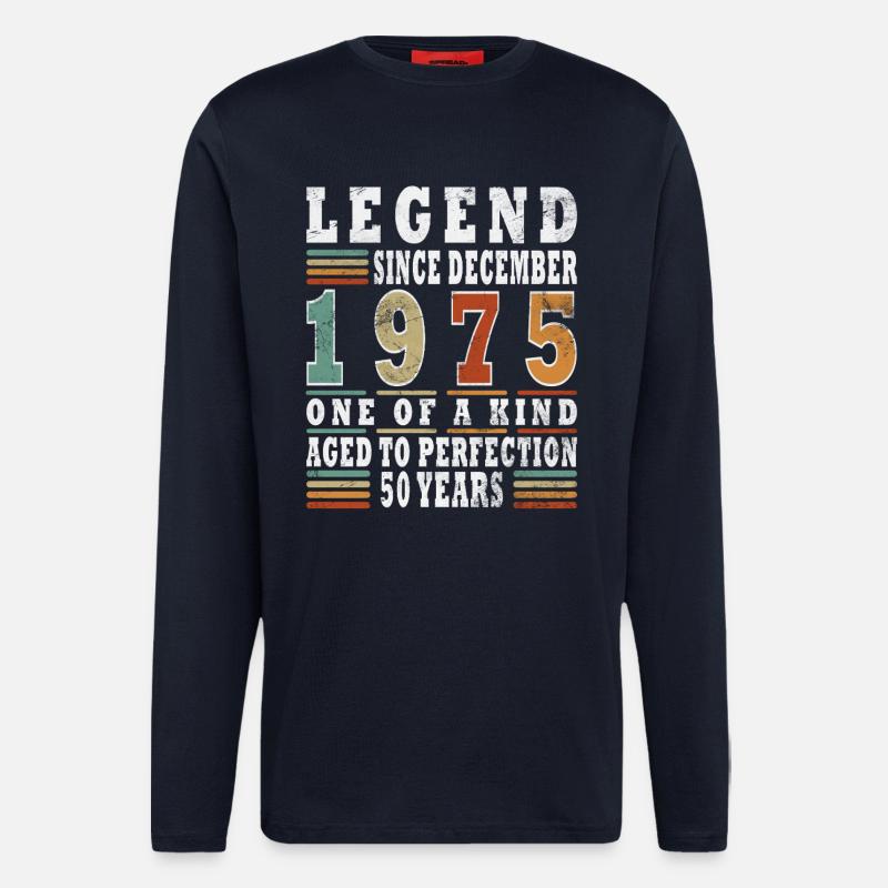 1975 December Birthday Gift - Longsleeve - made by SPREAD  - DARK NAVY