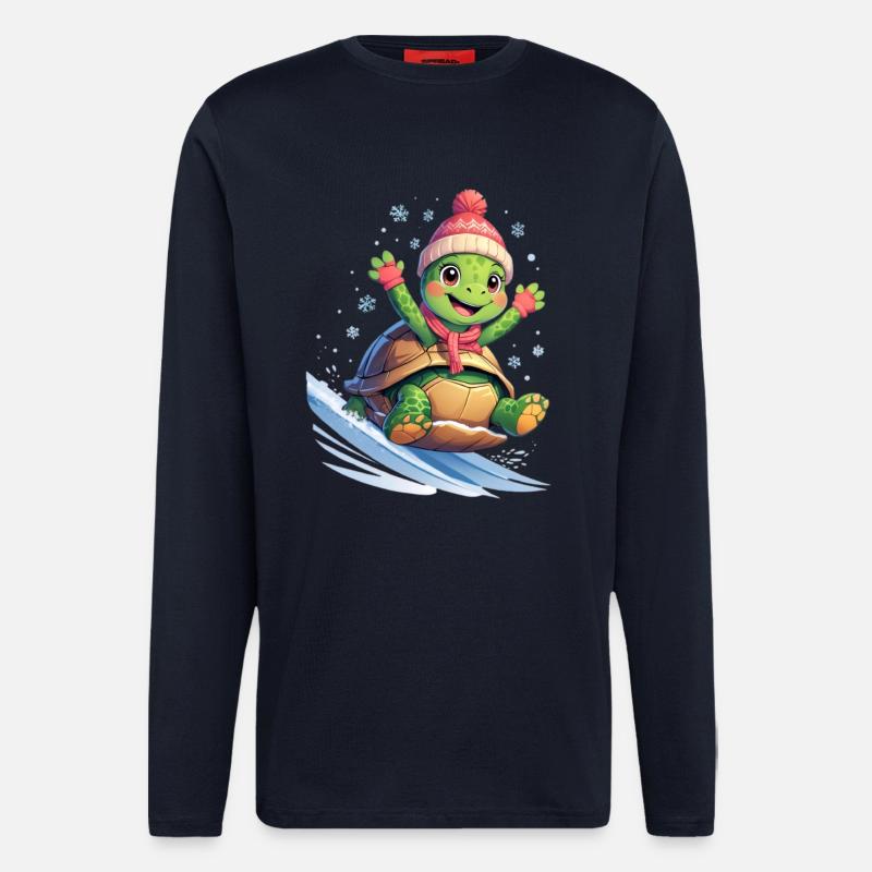 Winterwelle Surfturtle - Langarmshirt - made by SPREAD - DARK NAVY
