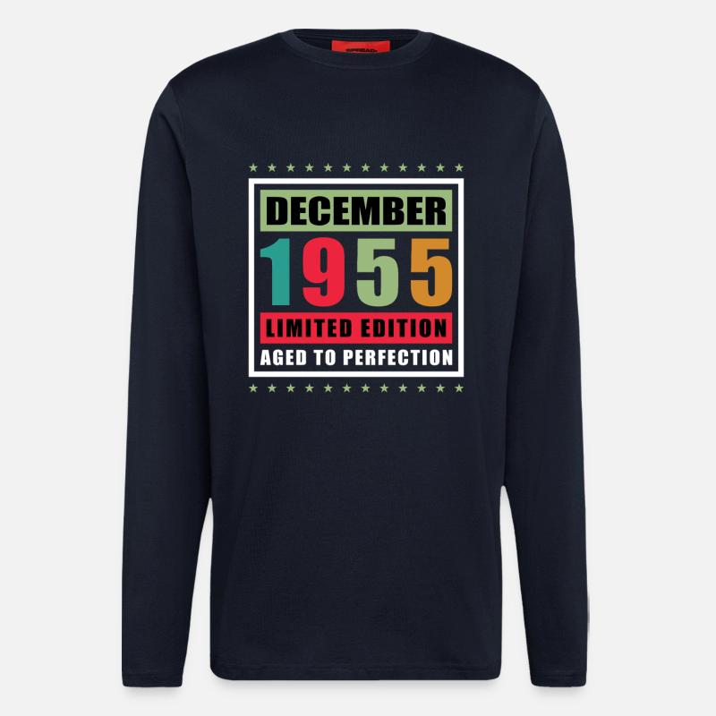 Décembre 1955 Décembre 1955 Décembre - Manches longues bio décontracté fabriqué en UE - DARK NAVY