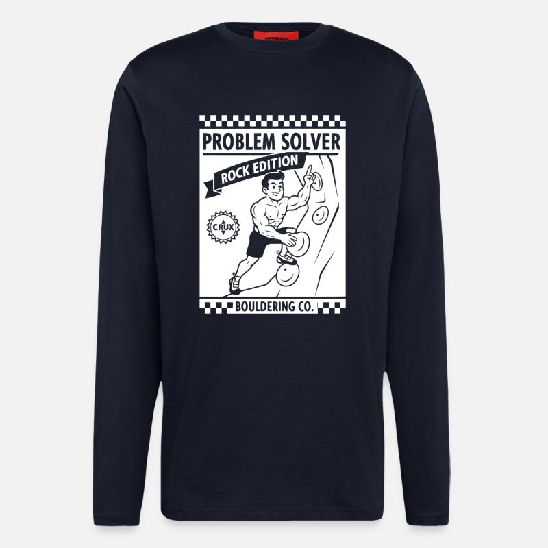 Problem Solver Rock Edition Kletterwand-Spaß - Langarmshirt - made by SPREAD - DARK NAVY