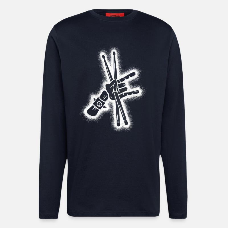 Drums Drummers Boys Men Drummers - Longsleeve - made by SPREAD  - DARK NAVY