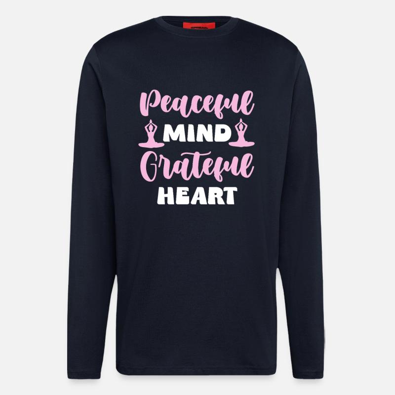 Friedlicher Geist Dankbares Herz - Langarmshirt - made by SPREAD  - DARK NAVY