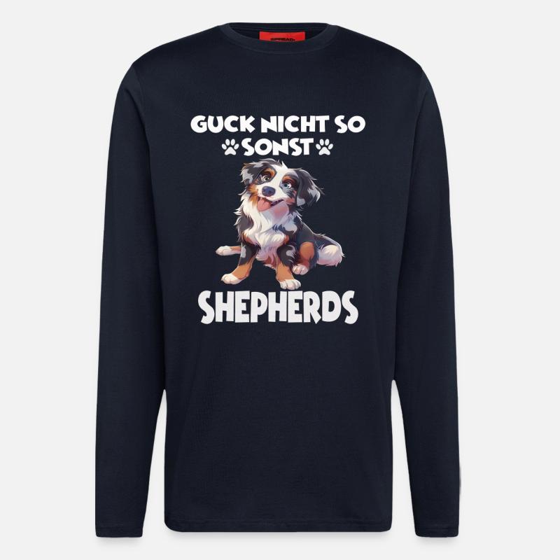 Australian Shepherd T Gassi Hundehalter Aussie - Langarmshirt - made by SPREAD  - DARK NAVY