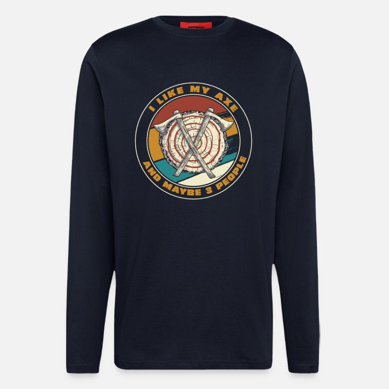 Axt Zielscheiben Retro Patch - Langarmshirt - made by SPREAD  - DARK NAVY