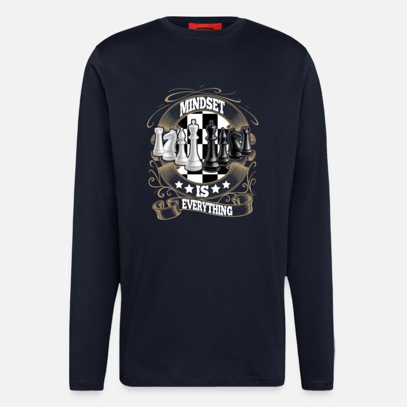 Schach - Langarmshirt - made by SPREAD  - DARK NAVY